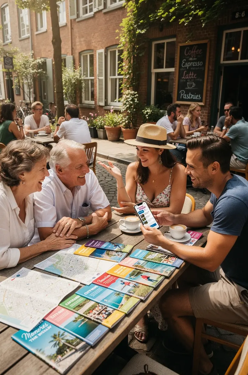 Group of travelers enjoying adventure together.